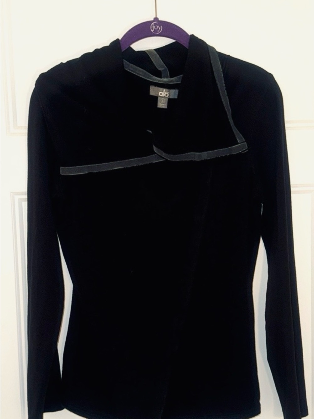 Alo Yoga Harbor Black Asymmetrical Draped Wrap Jacket Size S